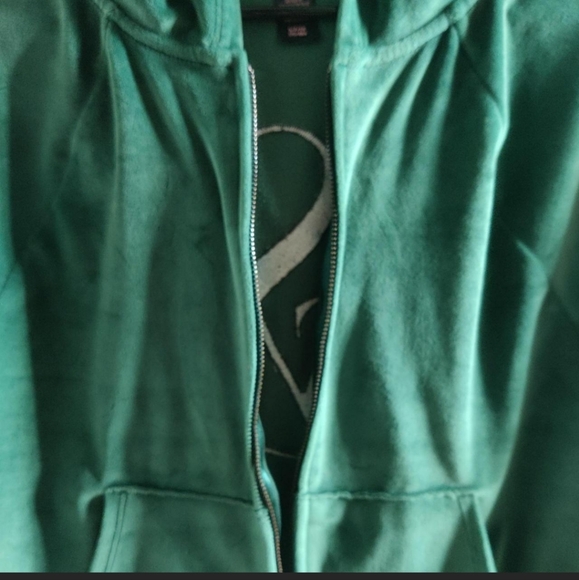 Victoria's Secret Velour Cropped Full Zip Hoodie - Picture 3 of 4